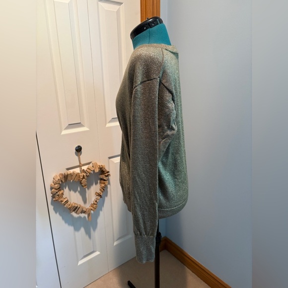 J. Crew Merino Wool Metallic Olive Sweater - Picture 3 of 9